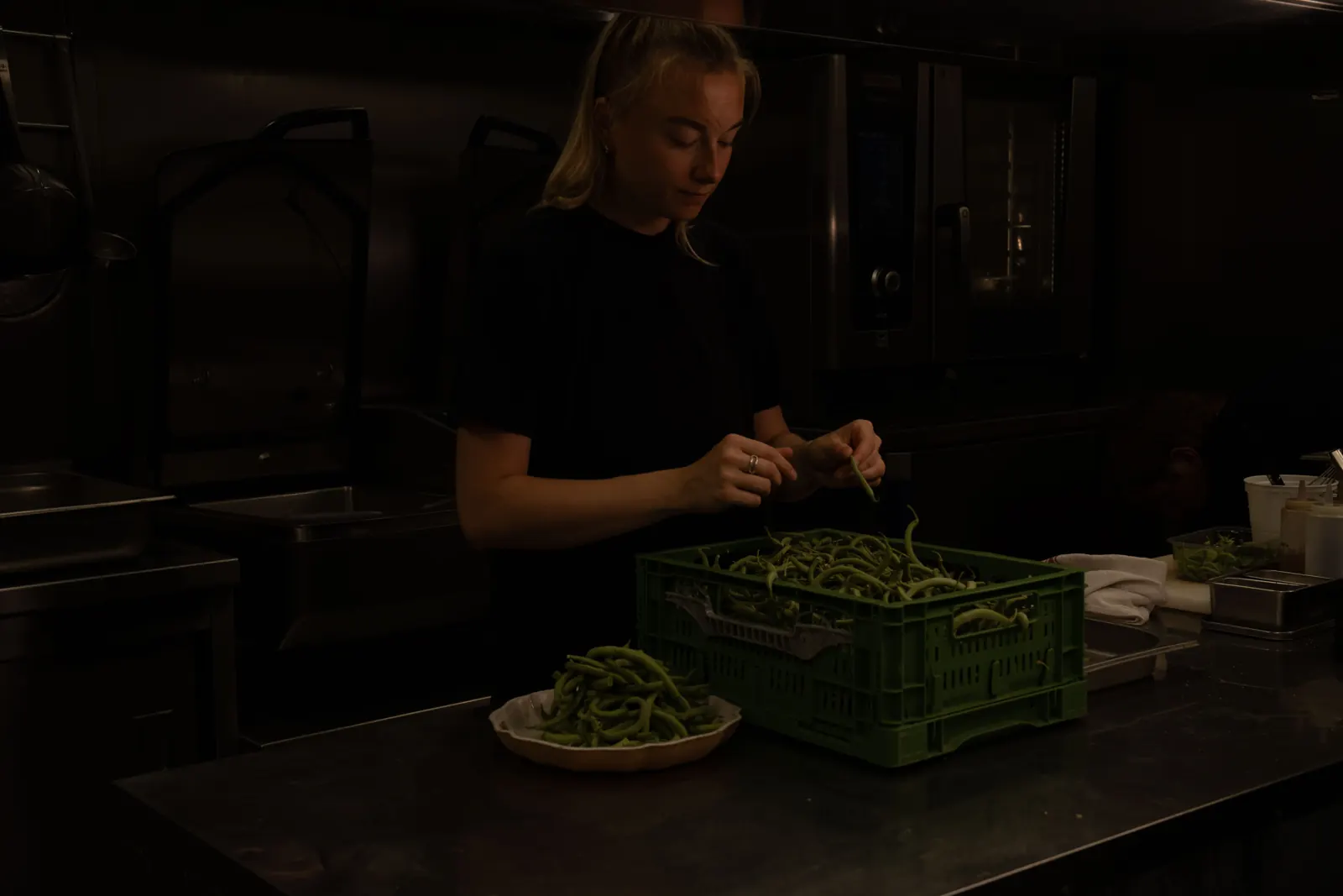 La cuisine pendant la mise en place